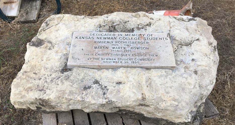 Memorial stone still not put back after construction