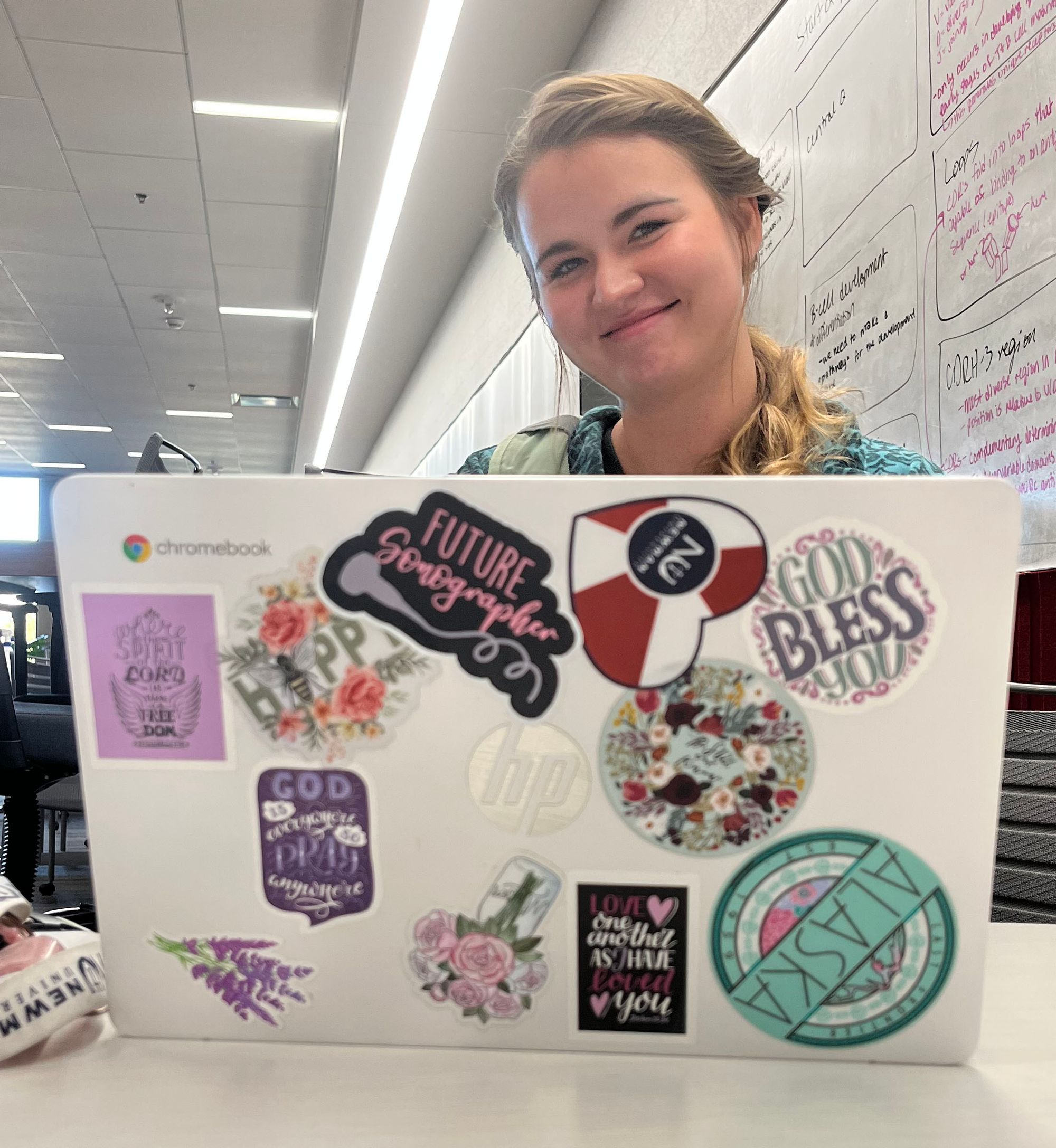 Students express themselves with laptop, water bottle stickers