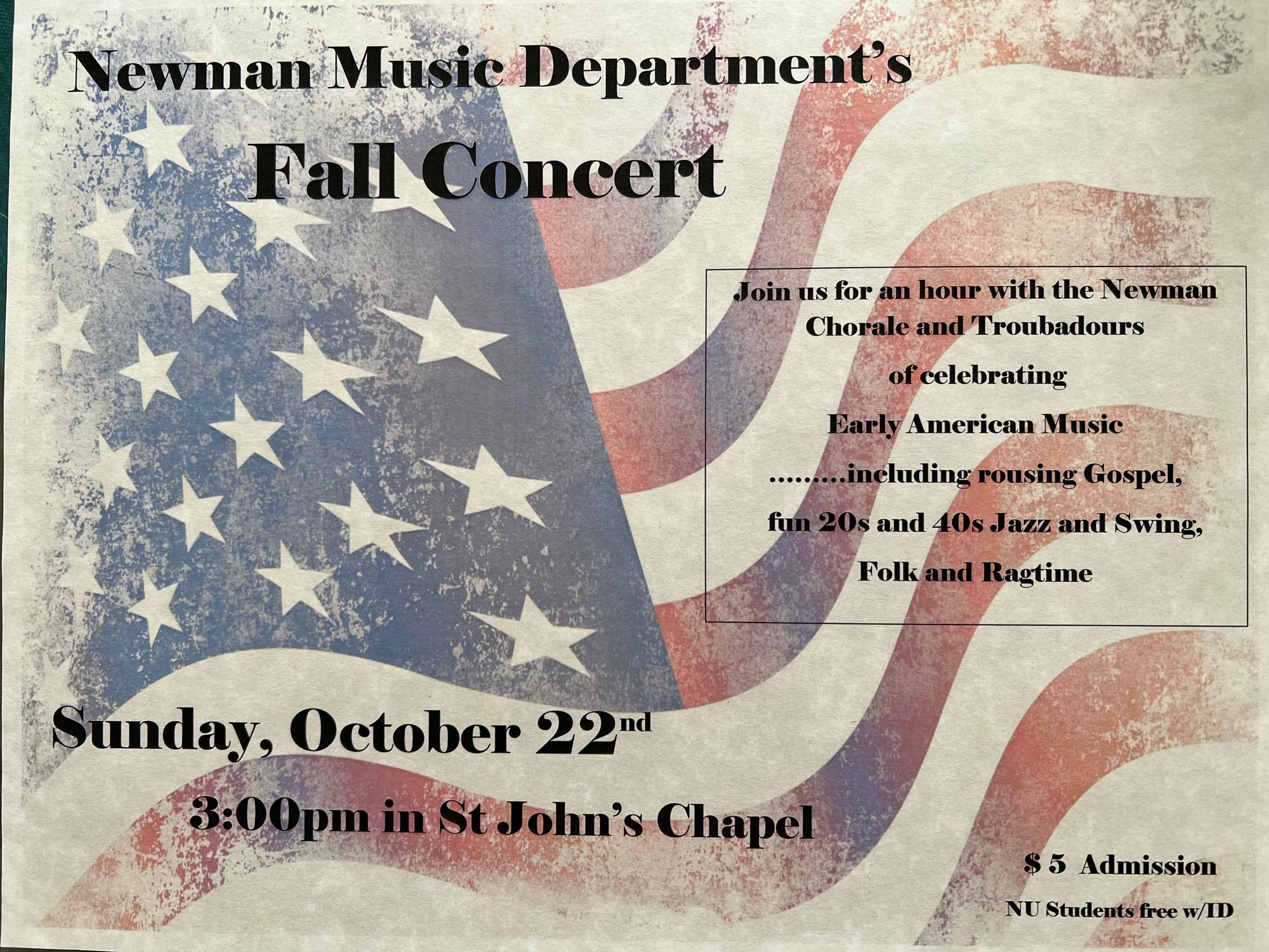 Newman choir’s fall concert is coming up this weekend