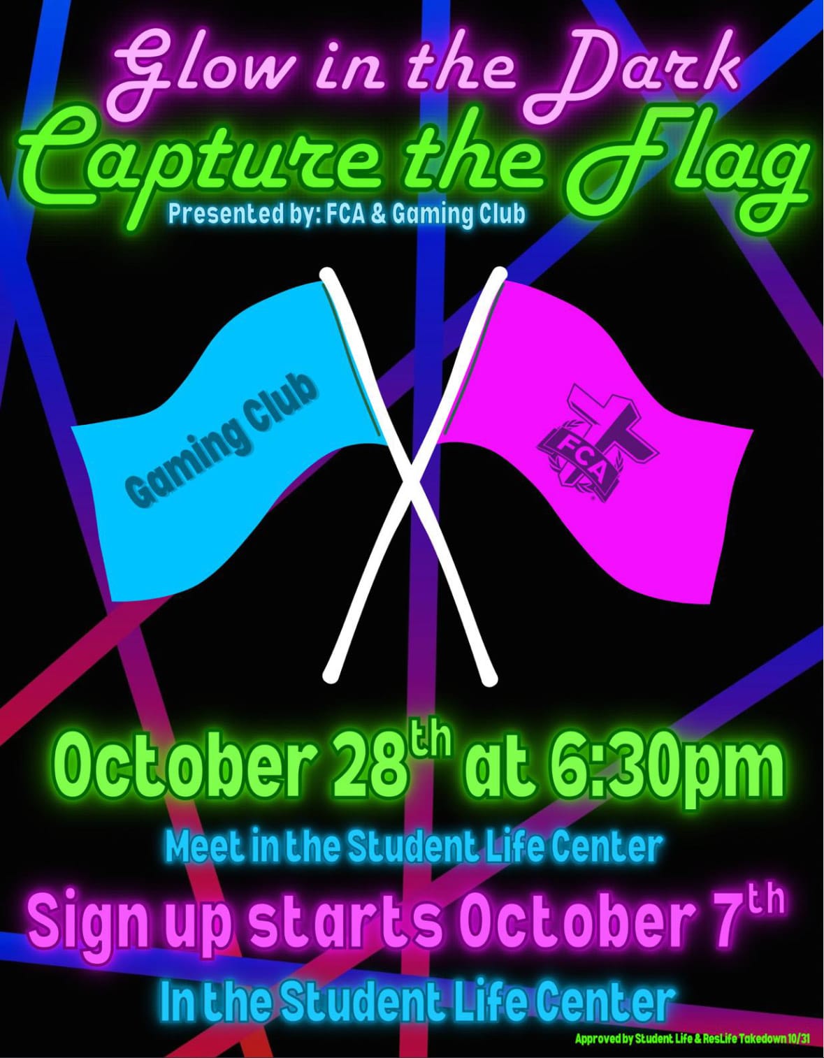 Two clubs team up for glow-in-the-dark capture the flag